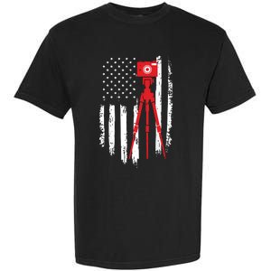 Photographer Gift Distressed American Flag Photographer Garment-Dyed Heavyweight T-Shirt