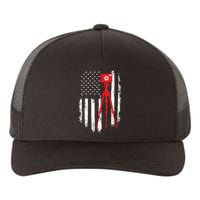 Photographer Gift Distressed American Flag Photographer Yupoong Adult 5-Panel Trucker Hat