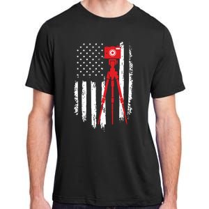 Photographer Gift Distressed American Flag Photographer Adult ChromaSoft Performance T-Shirt