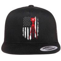 Photographer Gift Distressed American Flag Photographer Flat Bill Trucker Hat