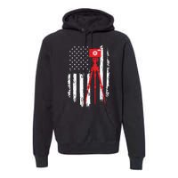 Photographer Gift Distressed American Flag Photographer Premium Hoodie