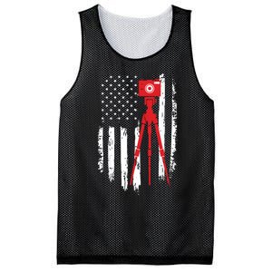 Photographer Gift Distressed American Flag Photographer Mesh Reversible Basketball Jersey Tank