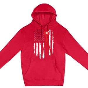 Photographer Gift Distressed American Flag Photographer Premium Pullover Hoodie