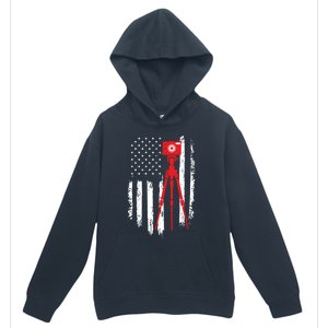 Photographer Gift Distressed American Flag Photographer Urban Pullover Hoodie