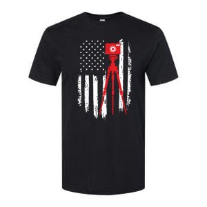 Photographer Gift Distressed American Flag Photographer Softstyle CVC T-Shirt