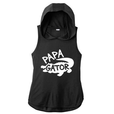 Papa Gator Dad Fathers Day Alligator Daddy Crocodile Cool Gift Ladies PosiCharge Tri-Blend Wicking Draft Hoodie Tank