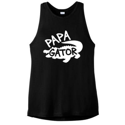 Papa Gator Dad Fathers Day Alligator Daddy Crocodile Cool Gift Ladies PosiCharge Tri-Blend Wicking Tank