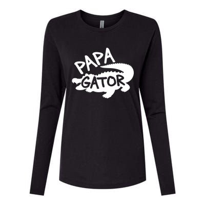 Papa Gator Dad Fathers Day Alligator Daddy Crocodile Cool Gift Womens Cotton Relaxed Long Sleeve T-Shirt