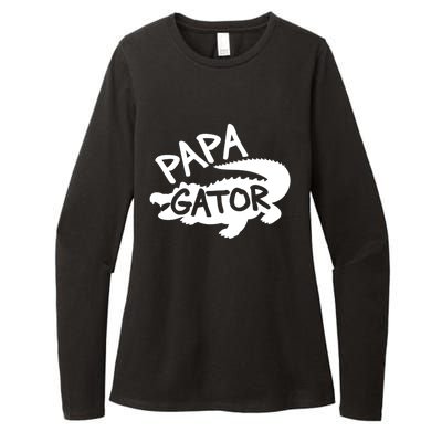 Papa Gator Dad Fathers Day Alligator Daddy Crocodile Cool Gift Womens CVC Long Sleeve Shirt