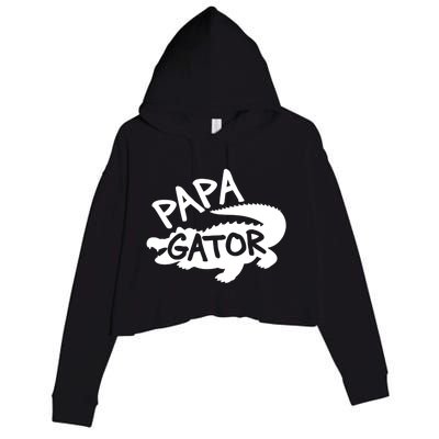 Papa Gator Dad Fathers Day Alligator Daddy Crocodile Cool Gift Crop Fleece Hoodie