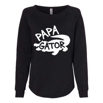 Papa Gator Dad Fathers Day Alligator Daddy Crocodile Cool Gift Womens California Wash Sweatshirt