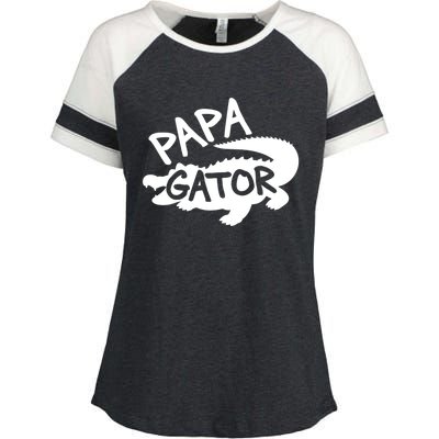 Papa Gator Dad Fathers Day Alligator Daddy Crocodile Cool Gift Enza Ladies Jersey Colorblock Tee