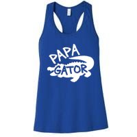 Papa Gator Dad Fathers Day Alligator Daddy Crocodile Cool Gift Women's Racerback Tank