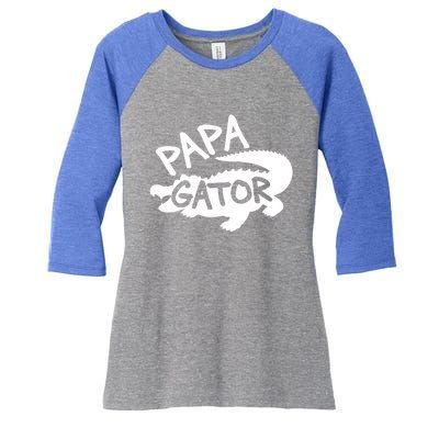 Papa Gator Dad Fathers Day Alligator Daddy Crocodile Cool Gift Women's Tri-Blend 3/4-Sleeve Raglan Shirt