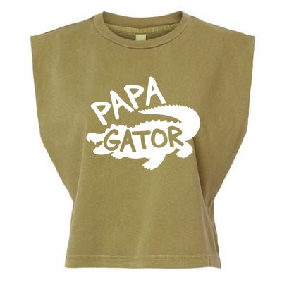 Papa Gator Dad Fathers Day Alligator Daddy Crocodile Cool Gift Garment-Dyed Women's Muscle Tee