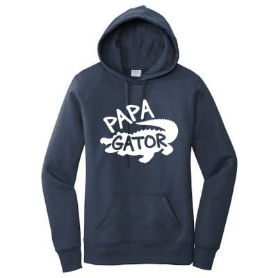 Papa Gator Dad Fathers Day Alligator Daddy Crocodile Cool Gift Women's Pullover Hoodie