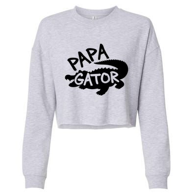 Papa Gator Dad Fathers Day Alligator Daddy Crocodile Cool Gift Cropped Pullover Crew