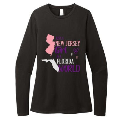 Proud Girl Design Just A New Jersey Girl In A Florida World Womens CVC Long Sleeve Shirt