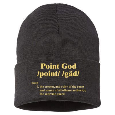 Point God Definition The Creator And Ruler Of The Court And Source Of All Offens Sustainable Knit Beanie
