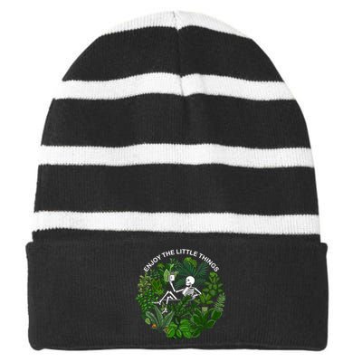 Plant Gifts Enjoy The Little Things Striped Beanie with Solid Band