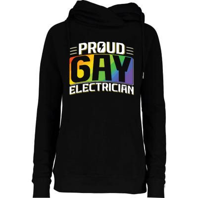 Proud Gay Electrician Lgbt Electrical Lineman Rainbow Pride Womens Funnel Neck Pullover Hood