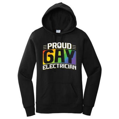 Proud Gay Electrician Lgbt Electrical Lineman Rainbow Pride Women's Pullover Hoodie