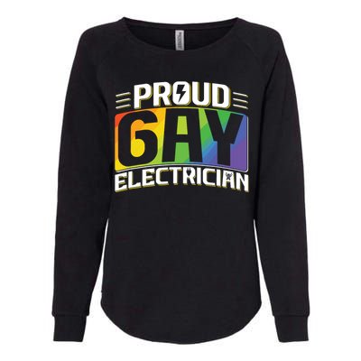 Proud Gay Electrician Lgbt Electrical Lineman Rainbow Pride Womens California Wash Sweatshirt