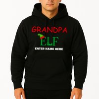 Personalize Grandpa Elf Custom Family Matching Christmas Hoodie