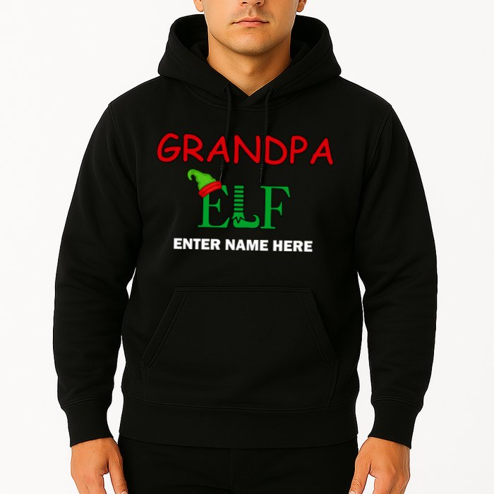 Personalize Grandpa Elf Custom Family Matching Christmas Hoodie