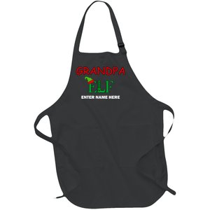 Personalize Grandpa Elf Custom Family Matching Christmas Full-Length Apron With Pockets