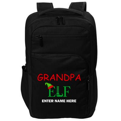Personalize Grandpa Elf Custom Family Matching Christmas Impact Tech Backpack