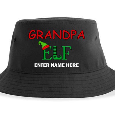 Personalize Grandpa Elf Custom Family Matching Christmas Sustainable Bucket Hat