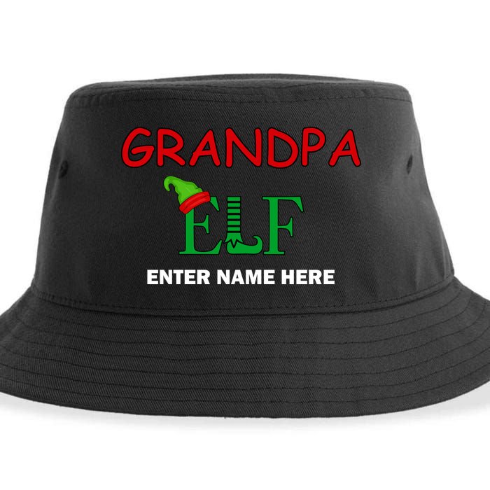 Personalize Grandpa Elf Custom Family Matching Christmas Sustainable Bucket Hat