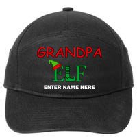 Personalize Grandpa Elf Custom Family Matching Christmas 7-Panel Snapback Hat