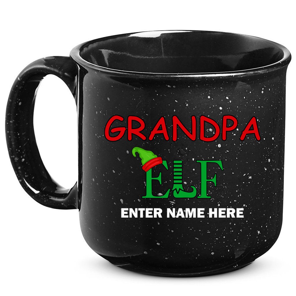 Personalize Grandpa Elf Custom Family Matching Christmas 15oz Campfire Ceramic Mug