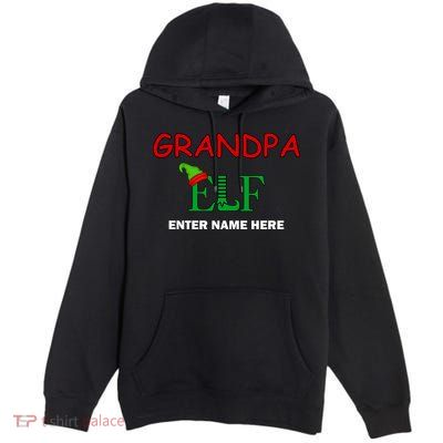 Personalize Grandpa Elf Custom Family Matching Christmas Premium Pullover Hoodie
