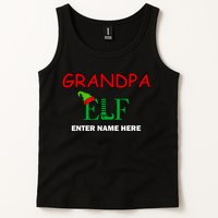 Personalize Grandpa Elf Custom Family Matching Christmas Tank Top