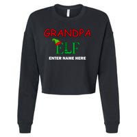 Personalize Grandpa Elf Custom Family Matching Christmas Cropped Pullover Crew
