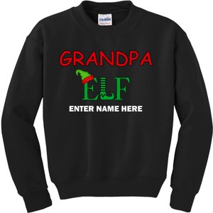 Personalize Grandpa Elf Custom Family Matching Christmas Kids Sweatshirt