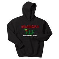 Personalize Grandpa Elf Custom Family Matching Christmas Kids Hoodie