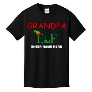 Personalize Grandpa Elf Custom Family Matching Christmas Kids T-Shirt