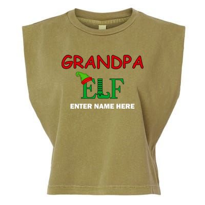 Personalize Grandpa Elf Custom Family Matching Christmas Garment-Dyed Women's Muscle Tee