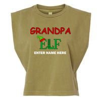 Personalize Grandpa Elf Custom Family Matching Christmas Garment-Dyed Women's Muscle Tee