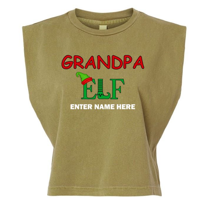 Personalize Grandpa Elf Custom Family Matching Christmas Garment-Dyed Women's Muscle Tee