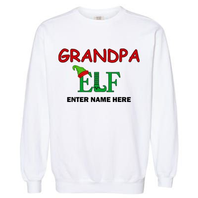 Personalize Grandpa Elf Custom Family Matching Christmas Garment-Dyed Sweatshirt