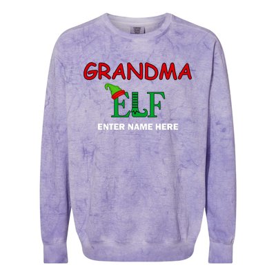 Personalize Grandma Elf Custom Family Matching Christmas Colorblast Crewneck Sweatshirt