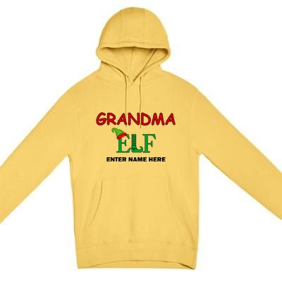 Personalize Grandma Elf Custom Family Matching Christmas Premium Pullover Hoodie