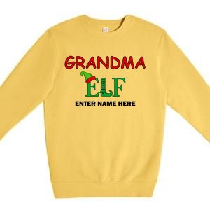 Personalize Grandma Elf Custom Family Matching Christmas Premium Crewneck Sweatshirt