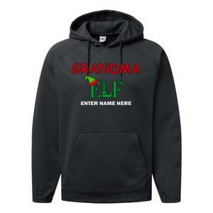 Personalize Grandma Elf Custom Family Matching Christmas Performance Fleece Hoodie