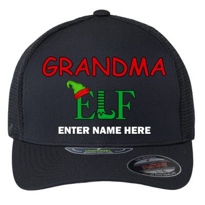 Personalize Grandma Elf Custom Family Matching Christmas Flexfit Unipanel Trucker Cap